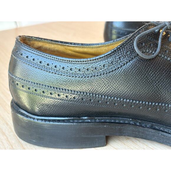 FLORSHEIM IMPERIAL 92604 Kenmoor Gunboat Vintage Black Wing Tip Shoes Size 9.5 D